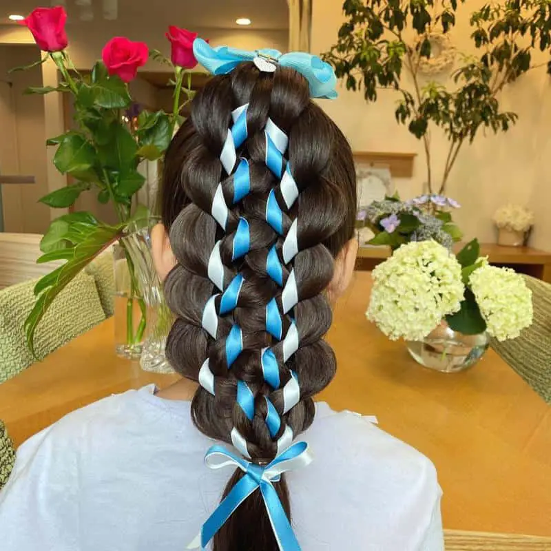 60+ Stylish Pigtail Hairstyles To Adopt In 2022 (Make You Feel Young And Fresh) 23 Ribbon Pigtails 4