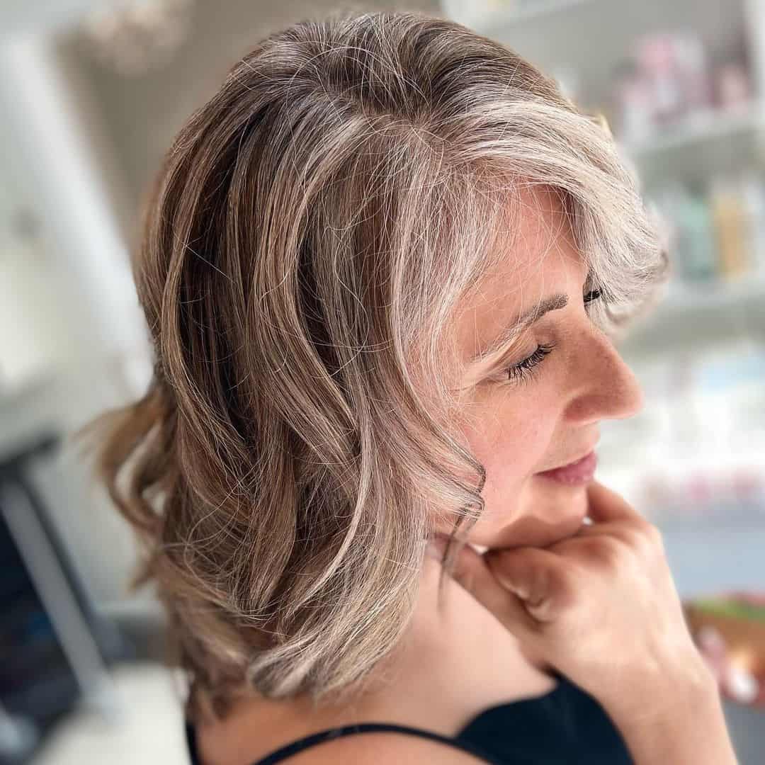 Shorter Bob Hair Grey Look 