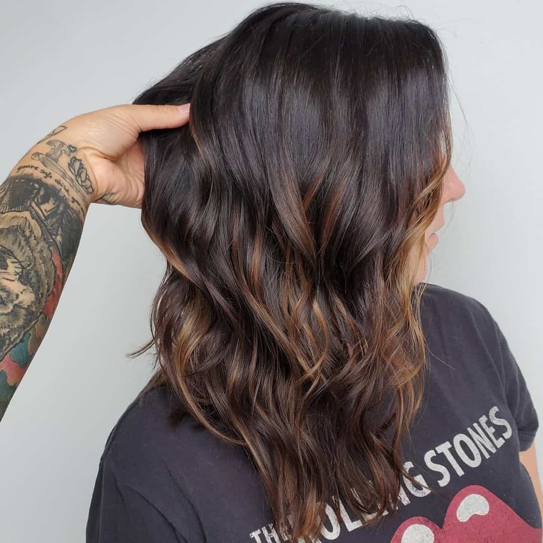 Balayage For Dark Hair Brown Look 