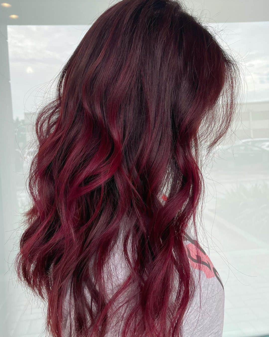 Balayage For Dark Hair Hot Red