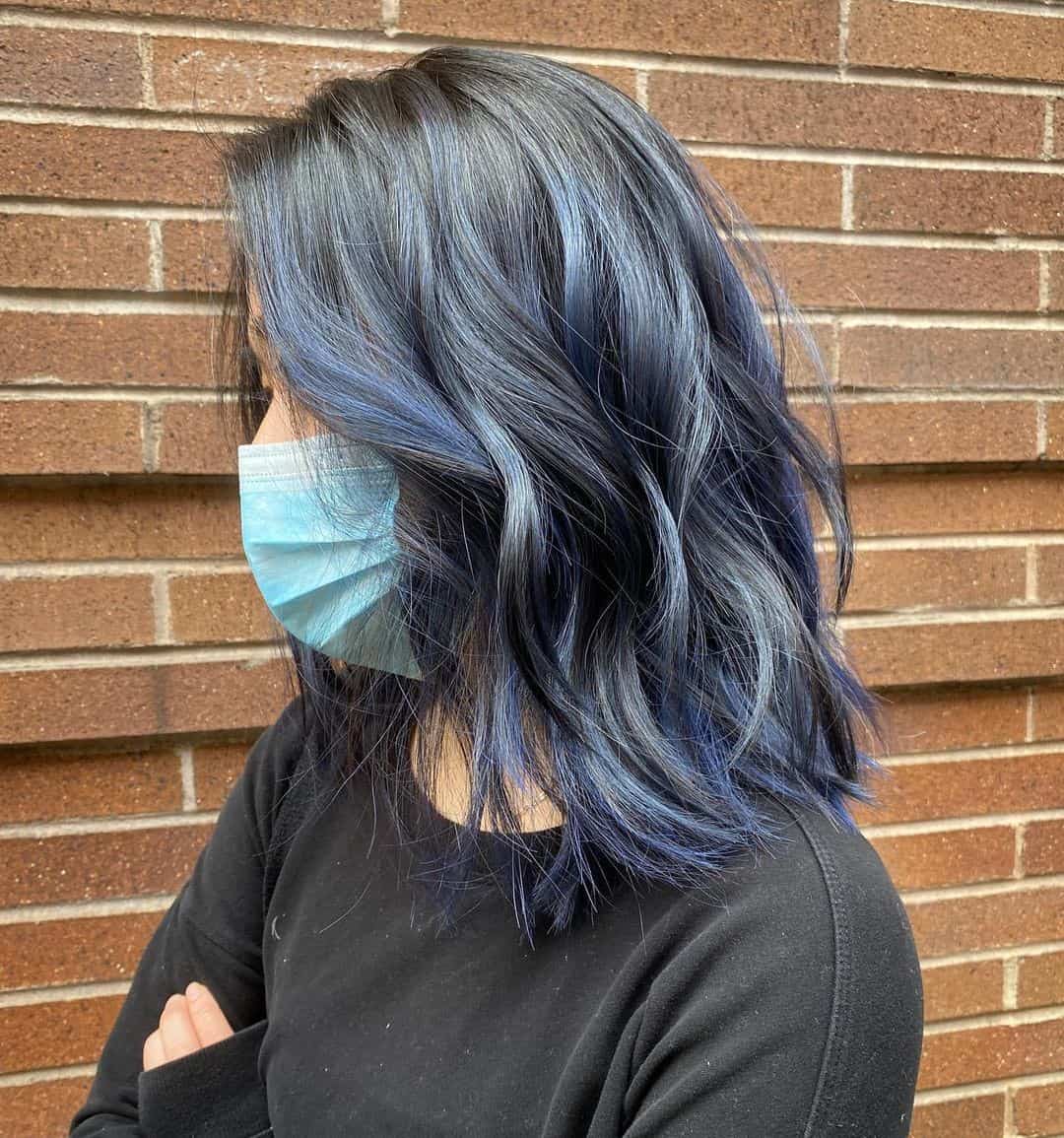 Black And Blue Hair Color Look