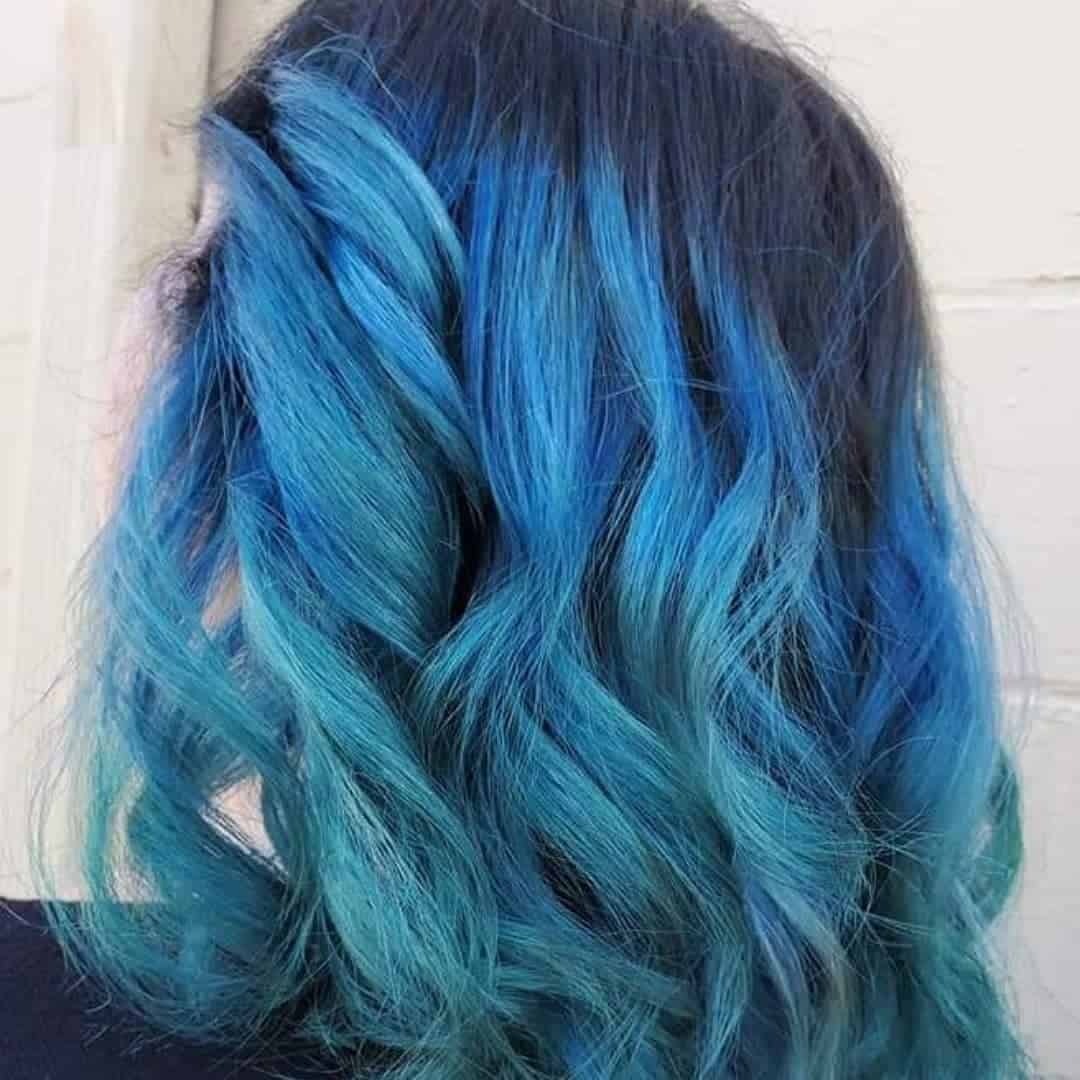 Black And Blue Hair Ideas Light Color