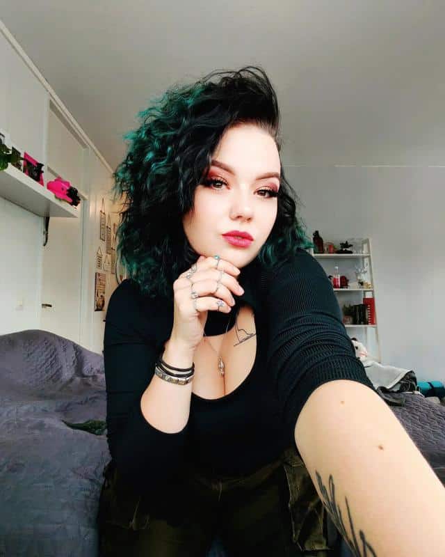 Black And Dark Green Hair