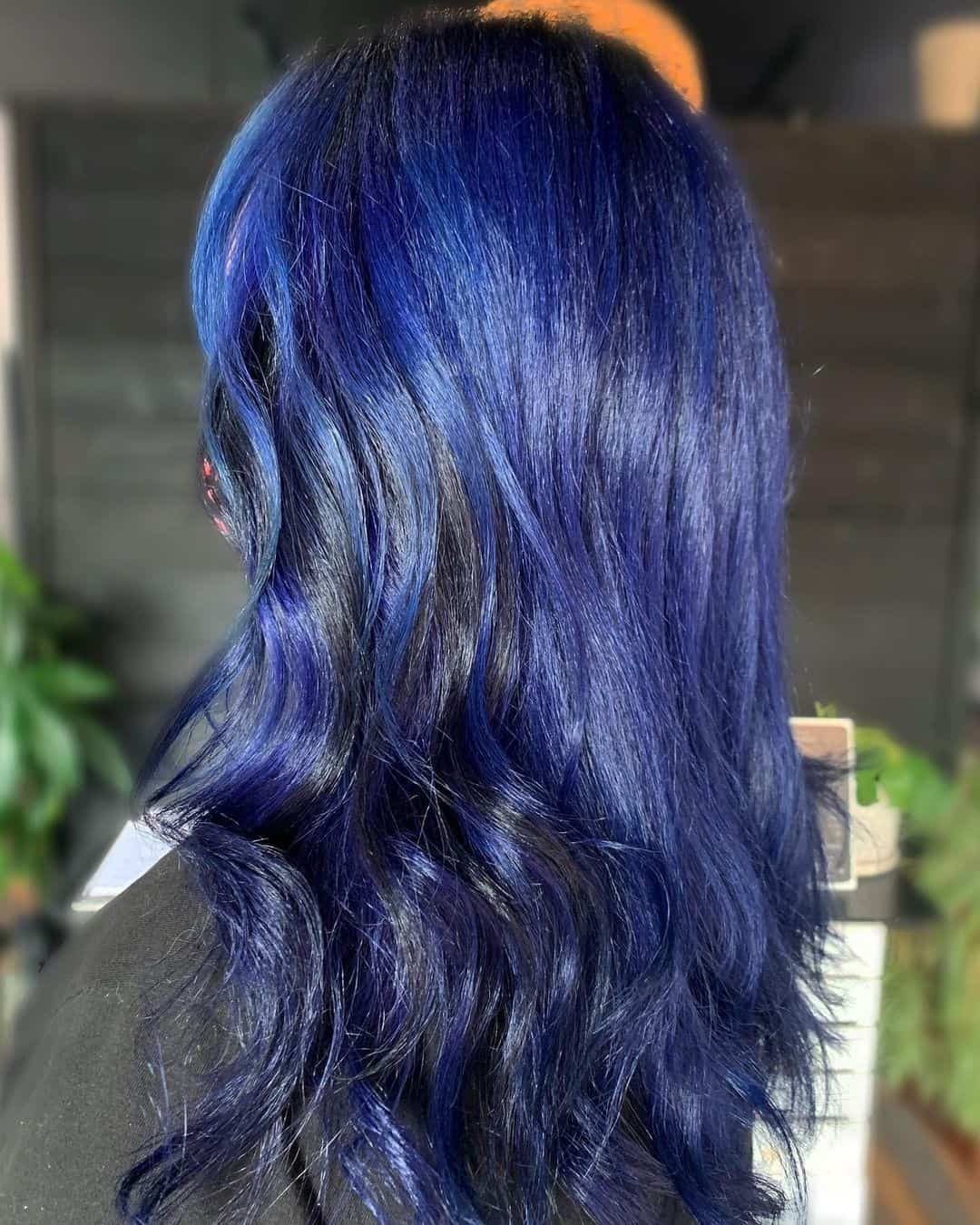 Black & Blue Hairstyles With Curls 