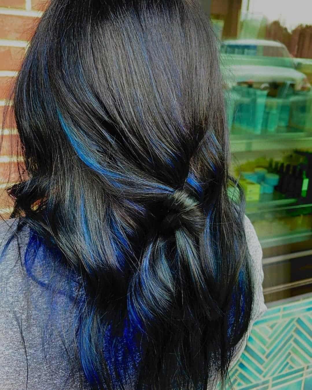 Black & Blue Smooth Hair Look 