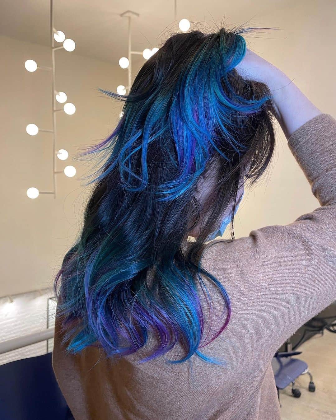 Black Purple And Blue Hair Look