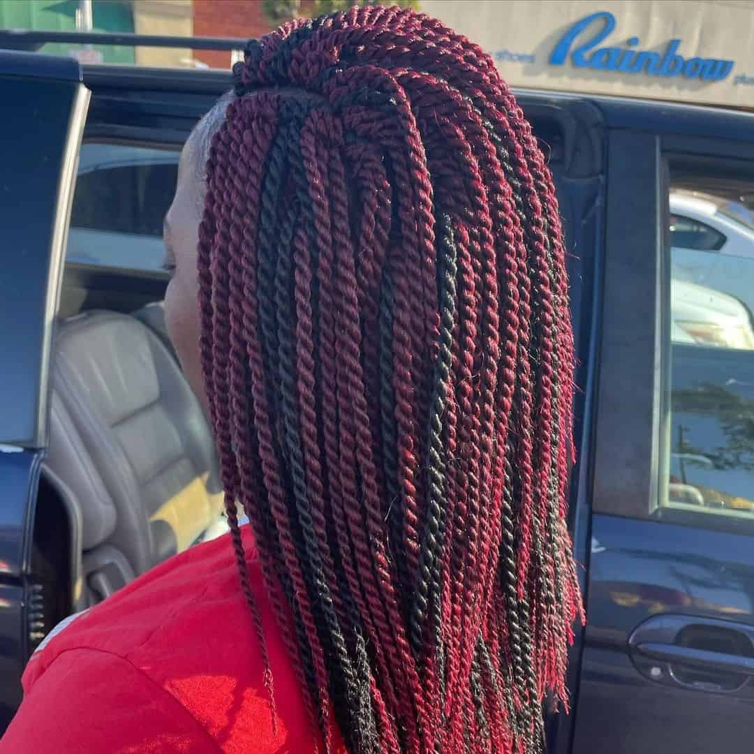 Top 30 Gorgeous Crocheting HairStyles (Short, Medium And Long Hair) 25 Black & Red Crochet Hairdo Braid