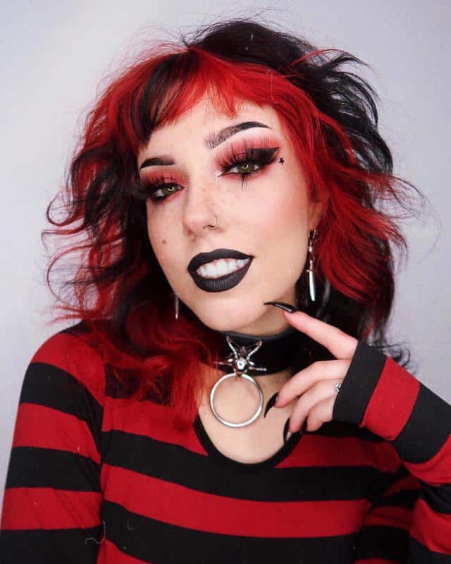 70+ Bold Dark Red Hair Styles: Latest Trends To Rock In 2022 71 Black and Red Hair 2