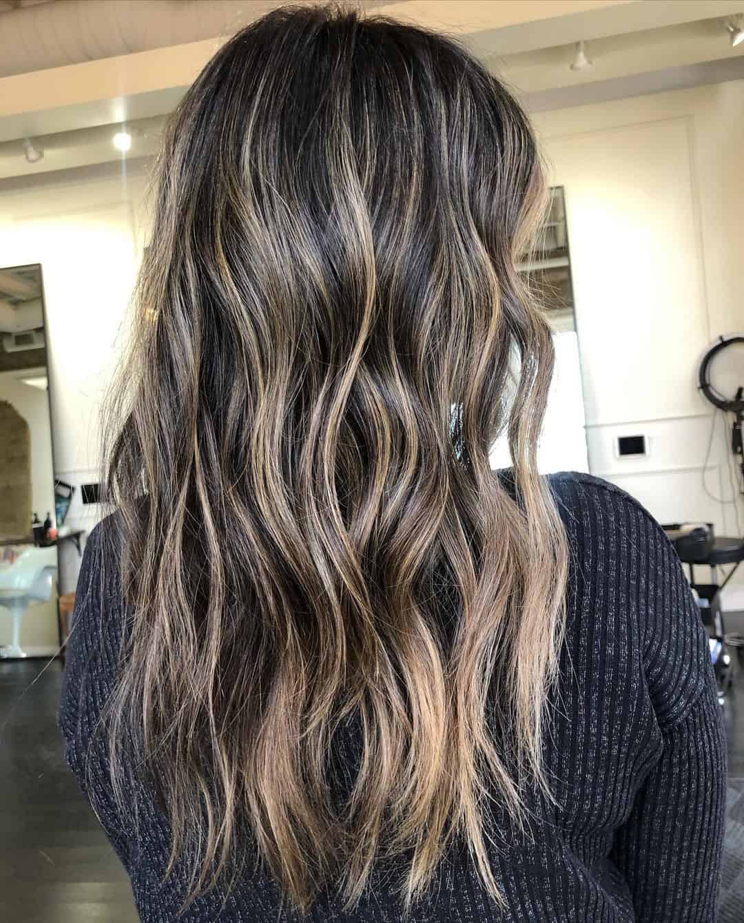 Blonde Highlights On Black Hair Wavy Hair 