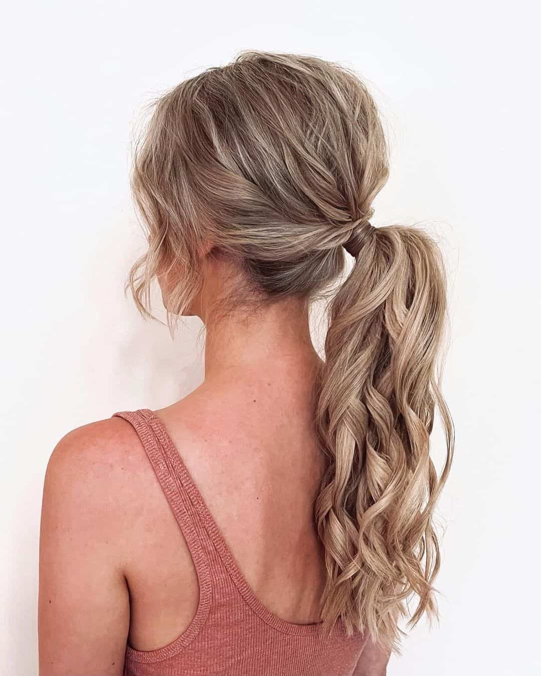 Blonde & Icy Messy Ponytail Hairstyles