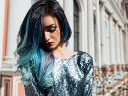 Blue Highlights on Black Hair