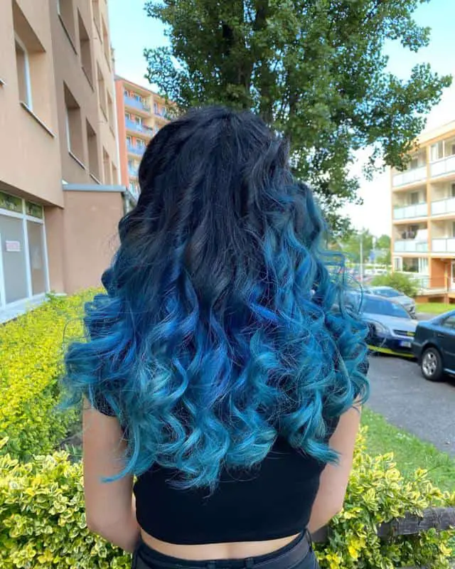 40 Best Blue Highlights on Black Hair Ideas (2023 Update) 37 Blue Ombre On Black Hair 1