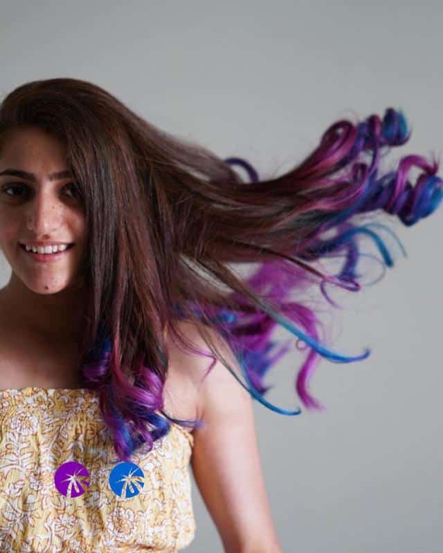 30+ Popular and Eye-Catching Purple and Blue Combination Hairstyles 22 Blue and Purple Ends