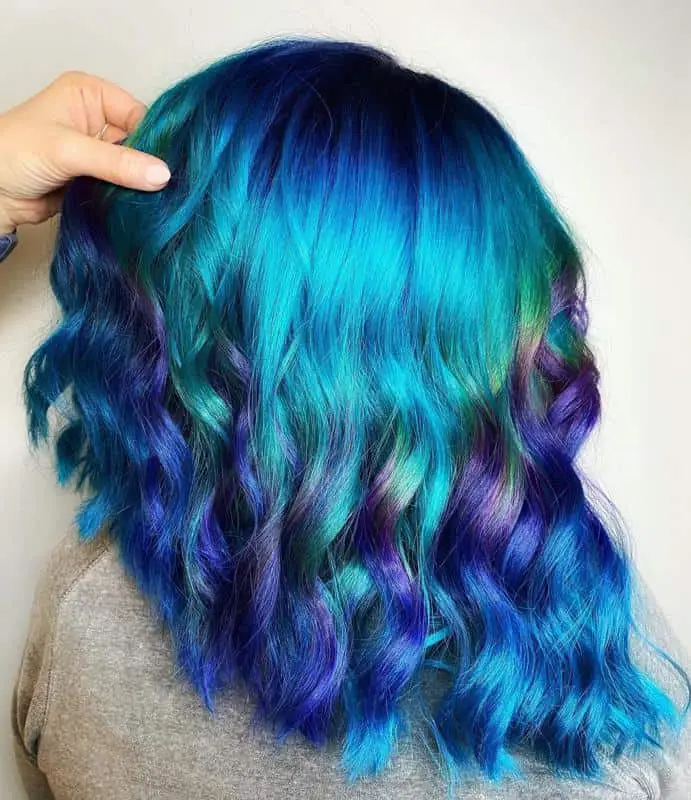 30+ Popular and Eye-Catching Purple and Blue Combination Hairstyles 16 Blue Skies With a Hidden Rainbow