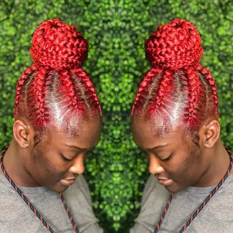 Braided Bun For Black Women 1