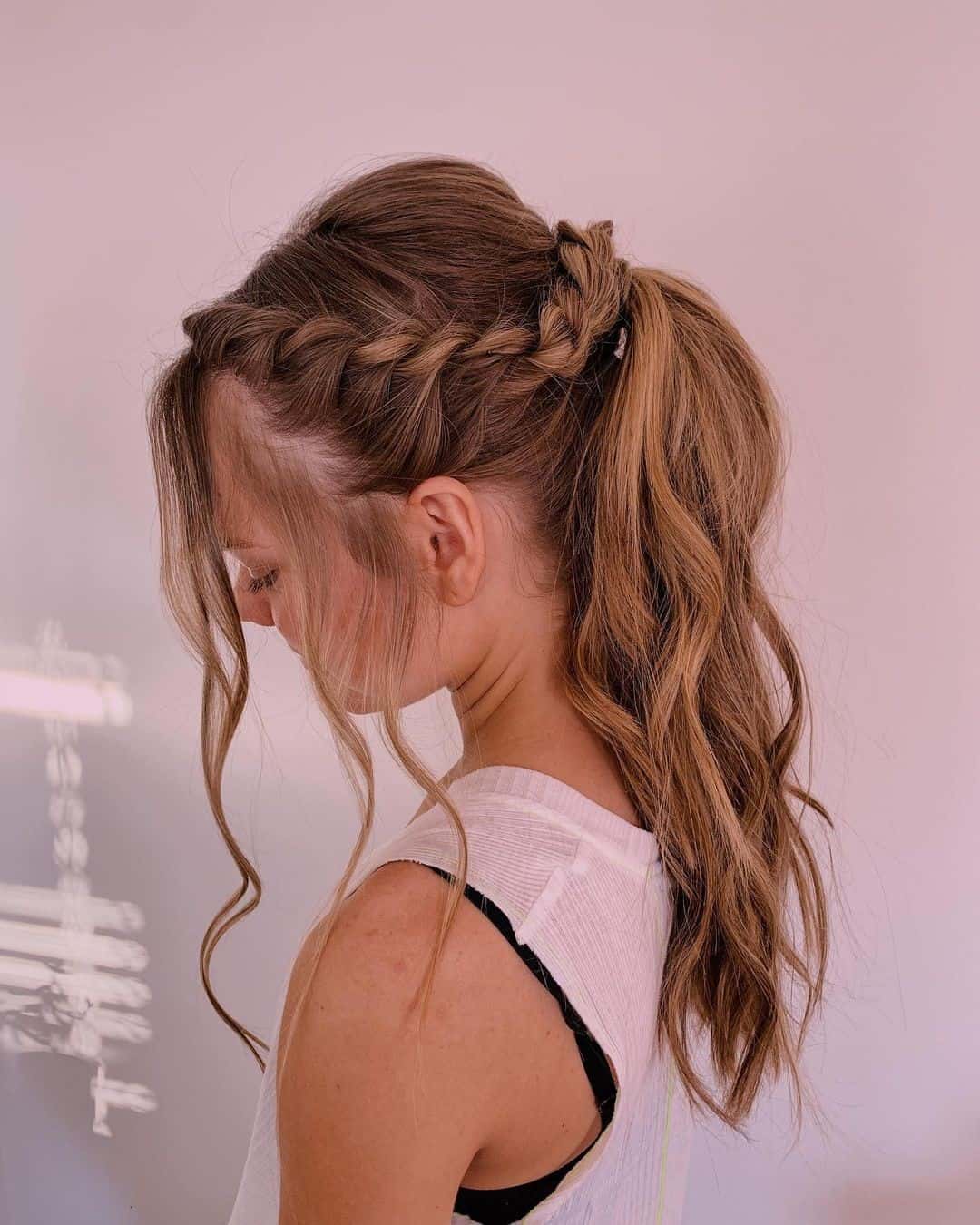 Braided Look Messy Ponytail Hairstyles