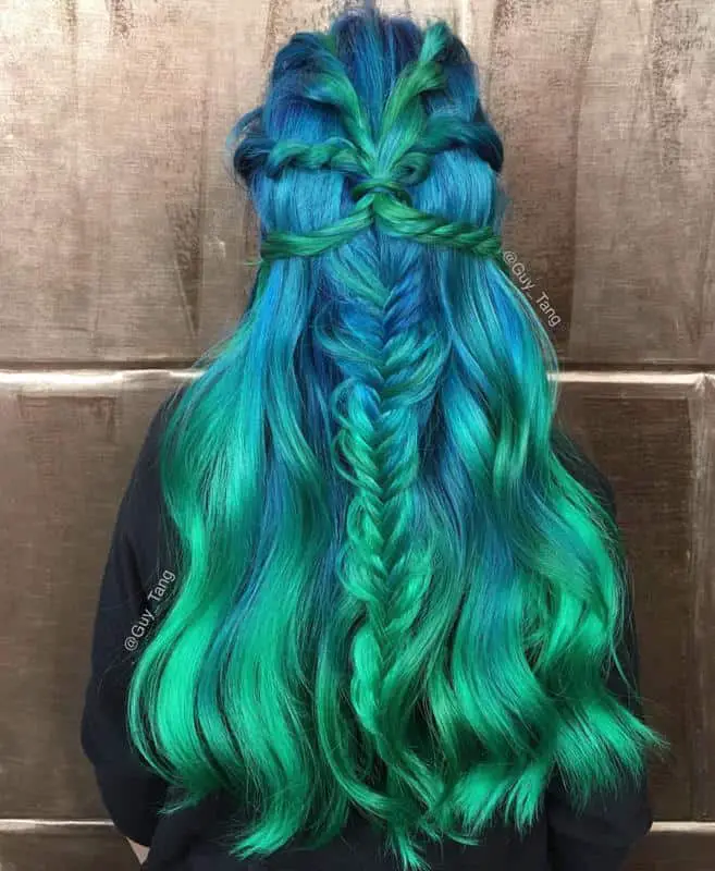 40+ Green Hairstyle Ideas That Will Blow Your Mind (2023 Update) 17 Braided Mermaid Hair