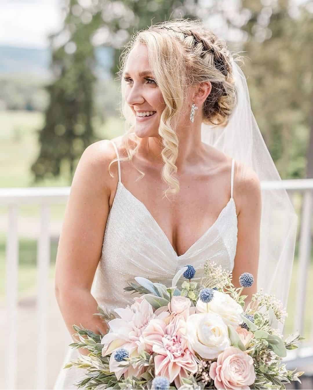 Braided Wedding Hairstyle With Veil