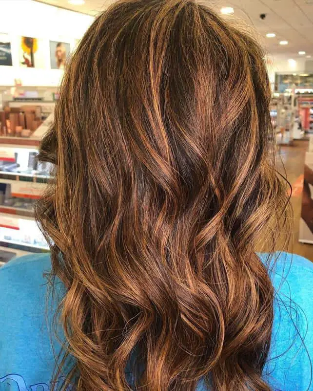 50+ Delicious Caramel Highlights on Brown Hair: Trendy Ideas For A Hair Makeover 14 Bright Tangerine Highlights for Brunettes 1