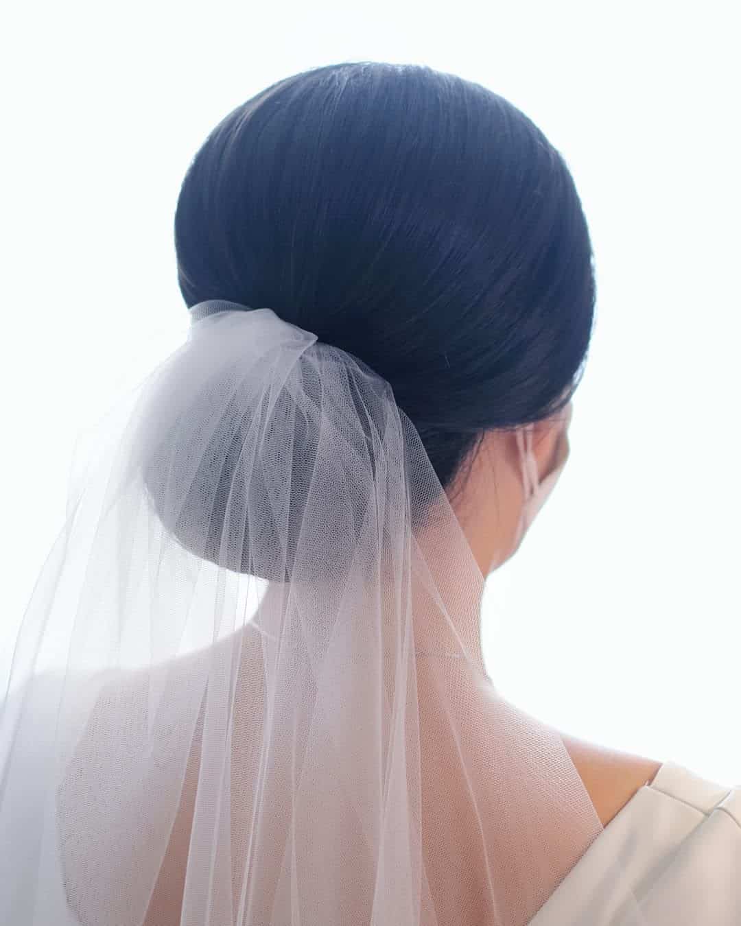 Brown Updo Short Hair Bridal Look 