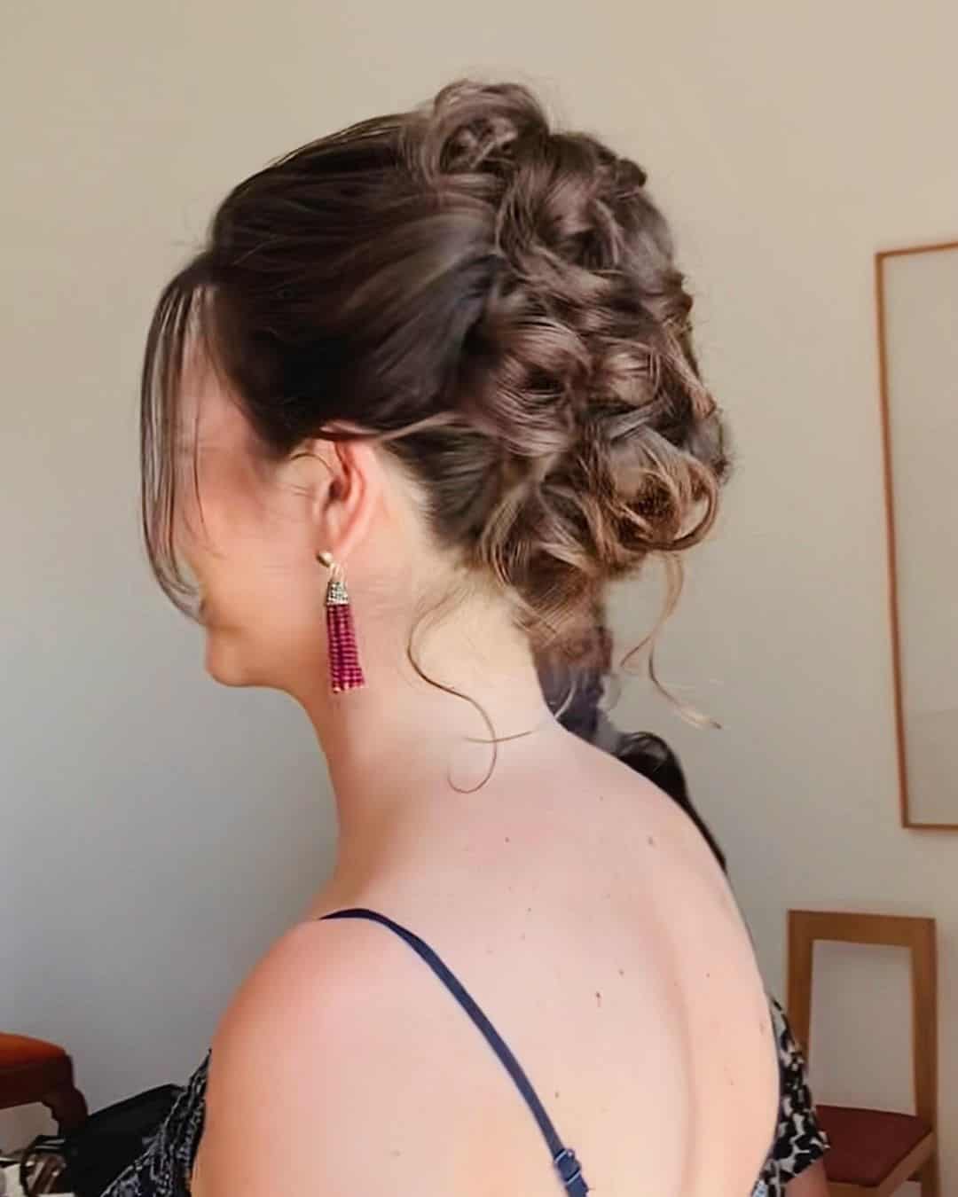 Brown Updos For Short Hair With Curls