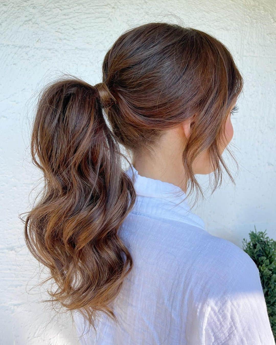 Chic Brown Look Messy Ponytail Hairstyles