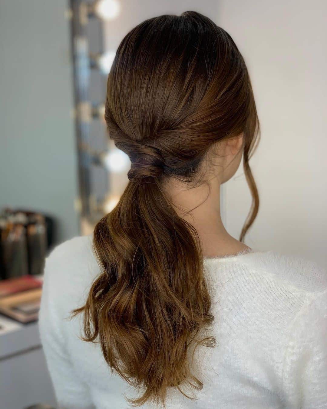 Chocolate Brown Messy Ponytail Hairstyles