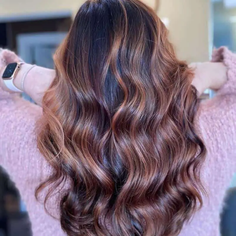 Chocolate Hair With Strawberry Blonde Highlights 2