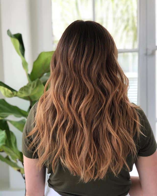 Chocolate Hair With Strawberry Blonde Highlights 3