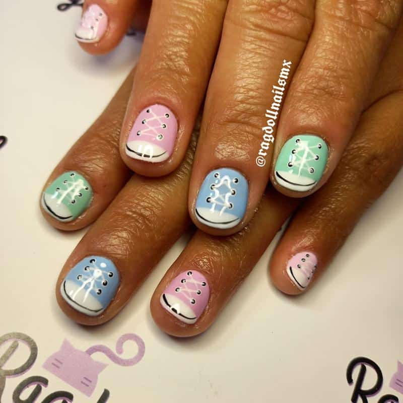 100+ Best Cute Nail Ideas for Kids (2023 Update) 46 Converse Nails for Kids 2