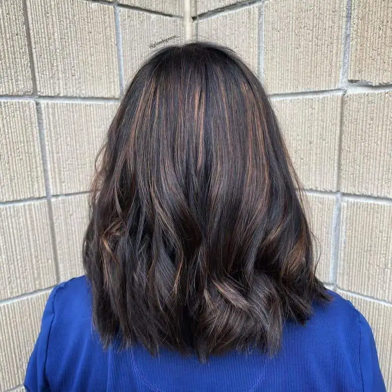 Dark Brown Hair with Caramel Highlights 3
