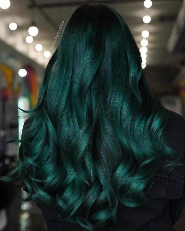 Dark Forest Green Hair