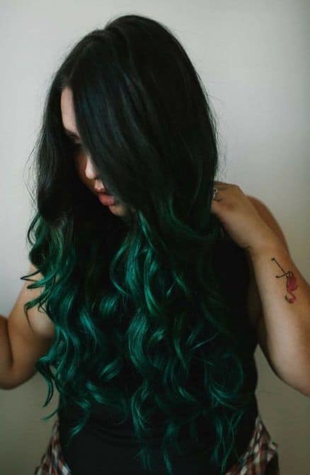 Dark Green Hair Highlights