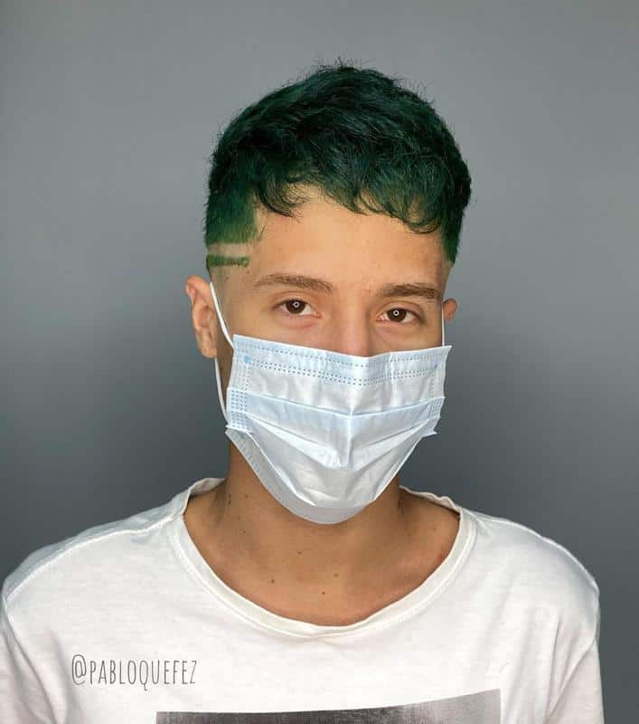 Dark Green Hair Male