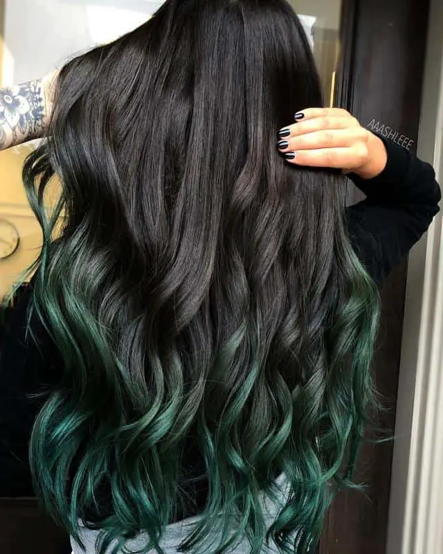 Dark Green Hair Ombré