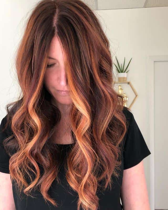 Dark Red Hair With Copper Highlights 1