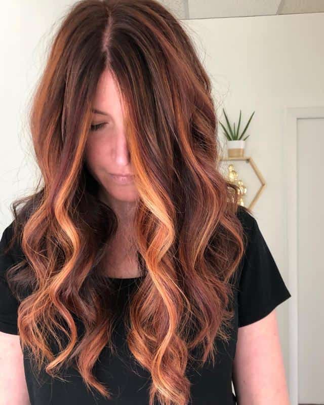 70+ Bold Dark Red Hair Styles: Latest Trends To Rock In 2022 67 Dark Red Hair With Copper Highlights 1