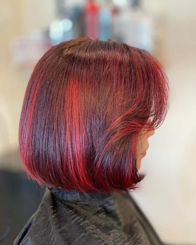 Dark Red Hair With Highlights 1