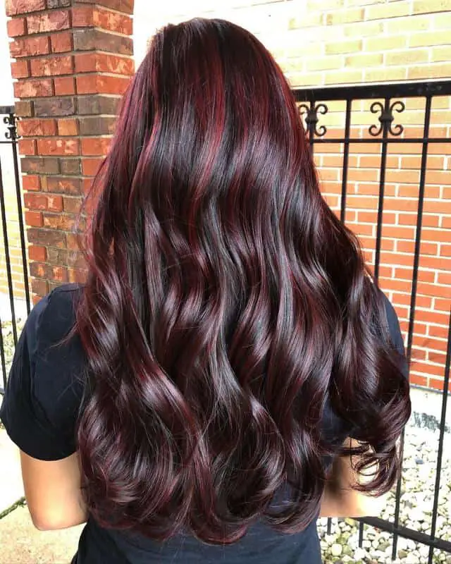 Dark Red Hair With Highlights 2