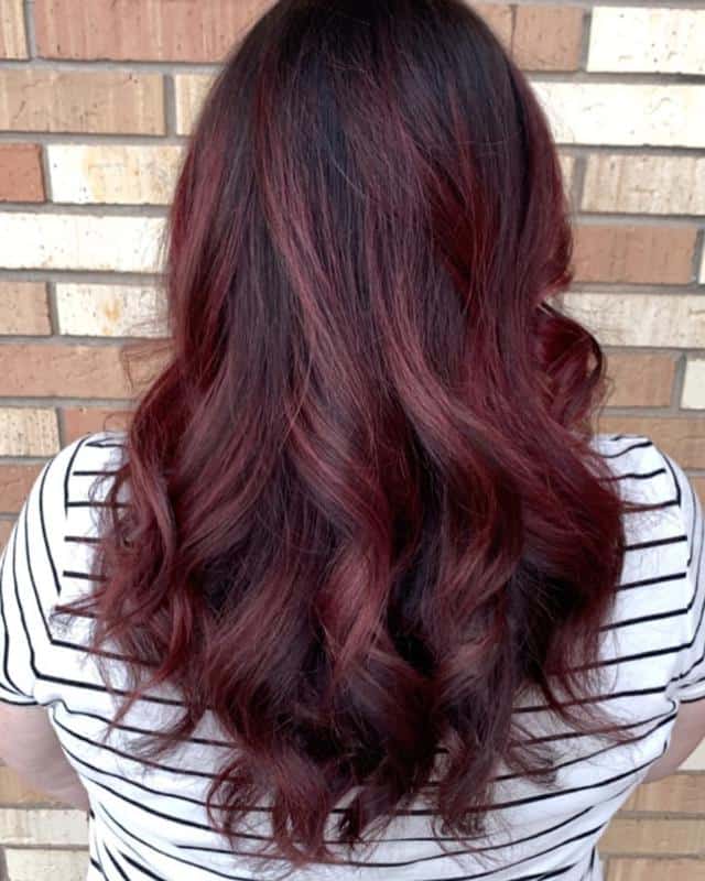 Red Highlights on Brown Hair: 40+ Most Trendy Ideas to Try Out 11 Deep Burgundy Highlights 2
