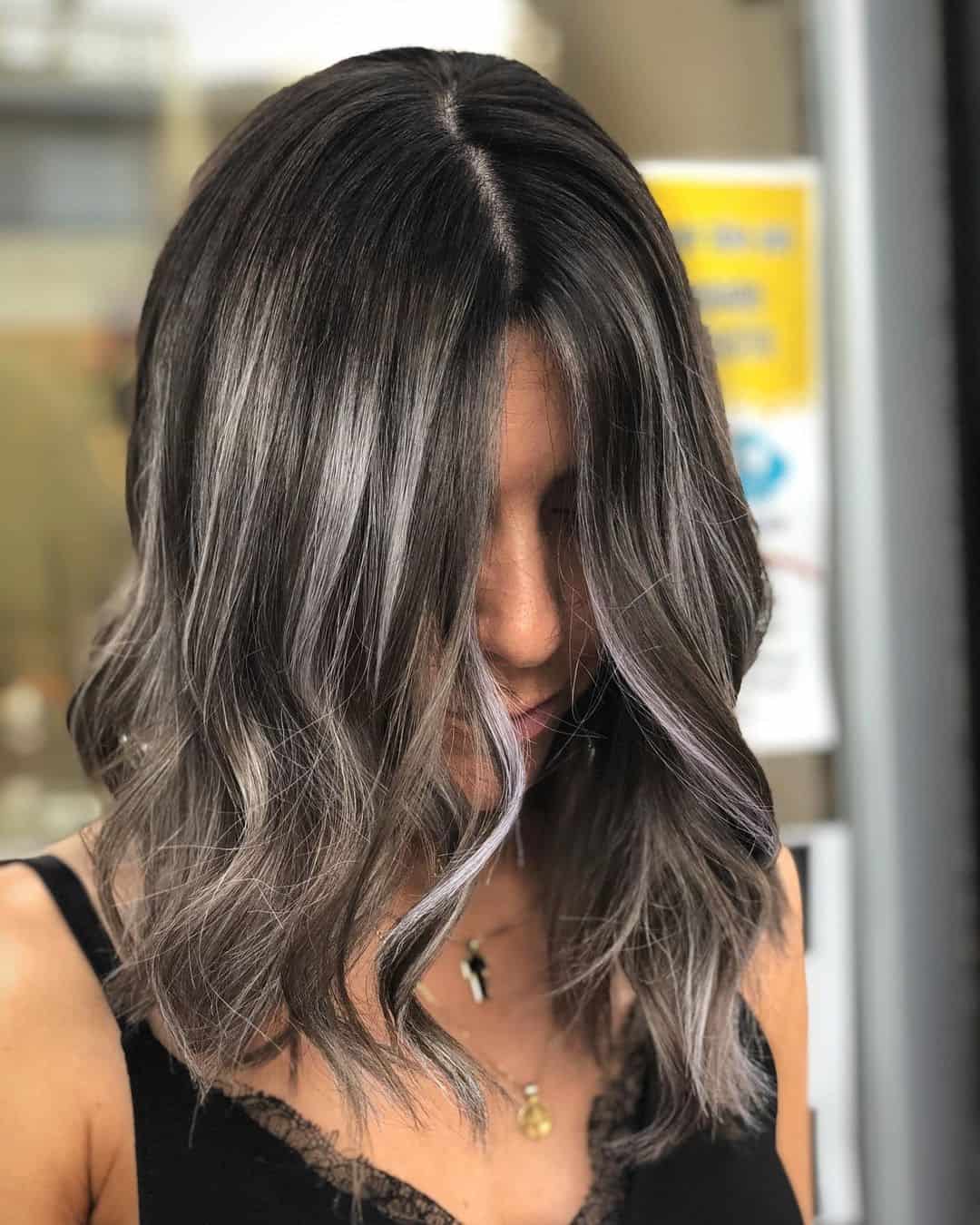 30+ Gorgeous Grey And Silver Highlights On Black Hair (2023 Update) -  Tattooed Martha