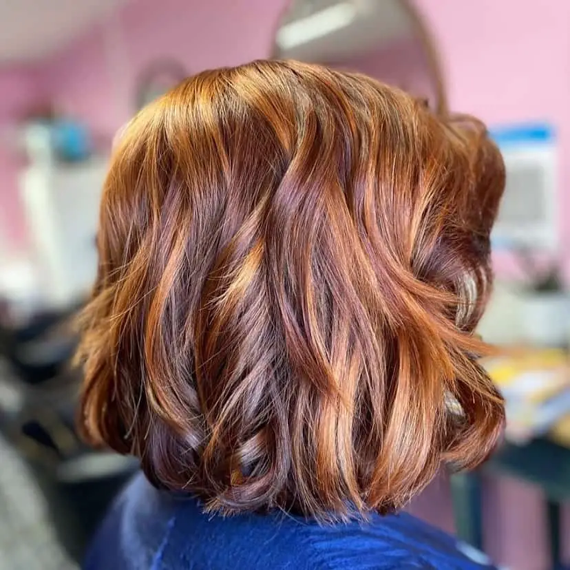 Fiery Orange Copper Highlights On Brown Hair 