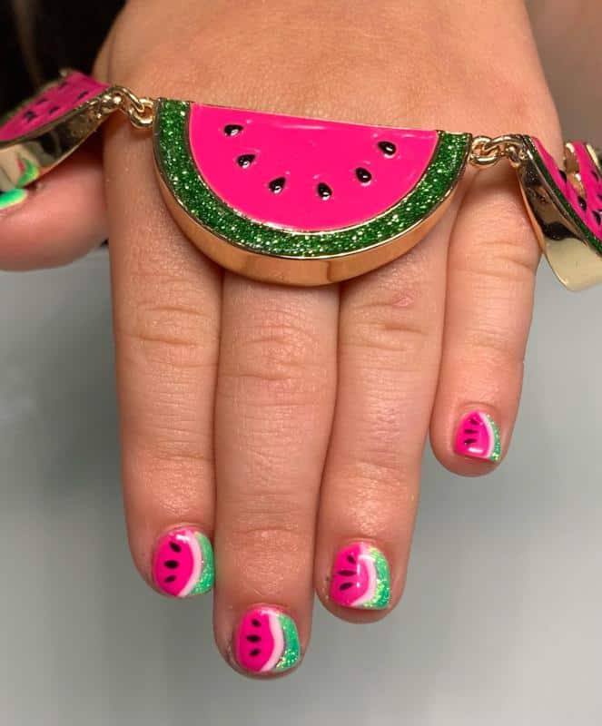 Fruit Print Nails for Kids 1