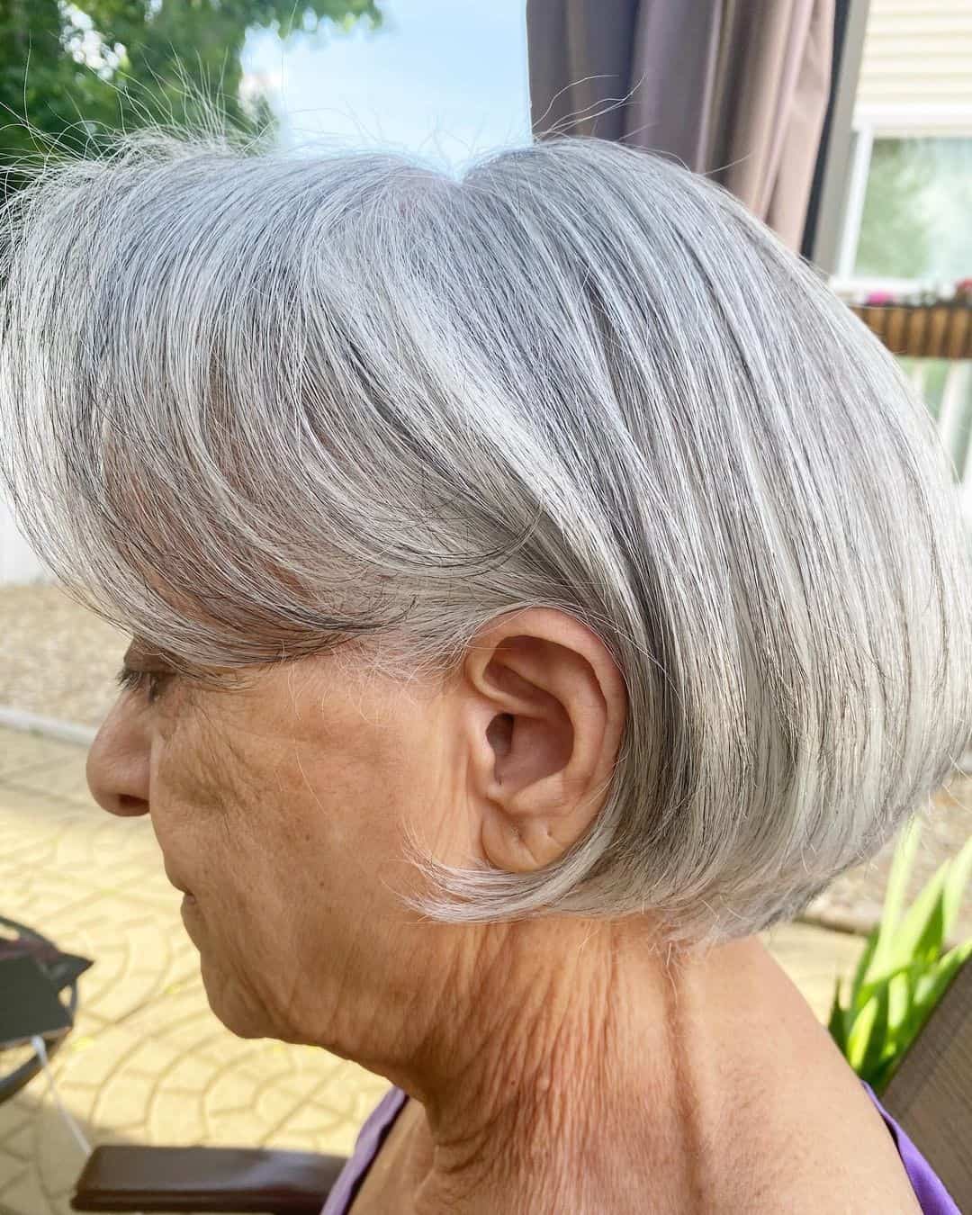 Gray Hair Short Bob 