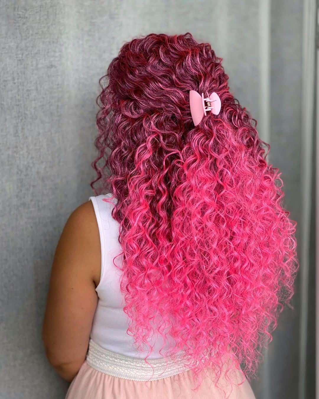 Hot Pink Crocheting Hair Style