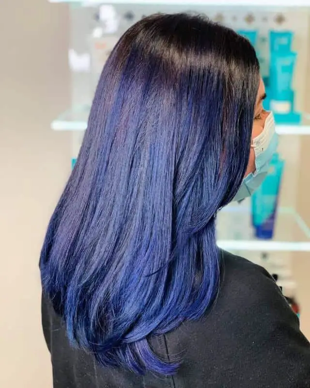 40 Best Blue Highlights on Black Hair Ideas (2023 Update) 31 Indigo Blue Highlights 1