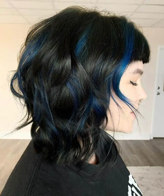 40 Best Blue Highlights on Black Hair Ideas (2023 Update) 33 Indigo Blue Highlights 3
