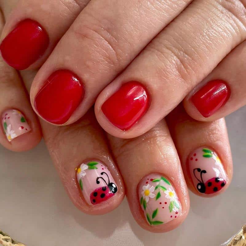 Ladybug Nails for Kids 2