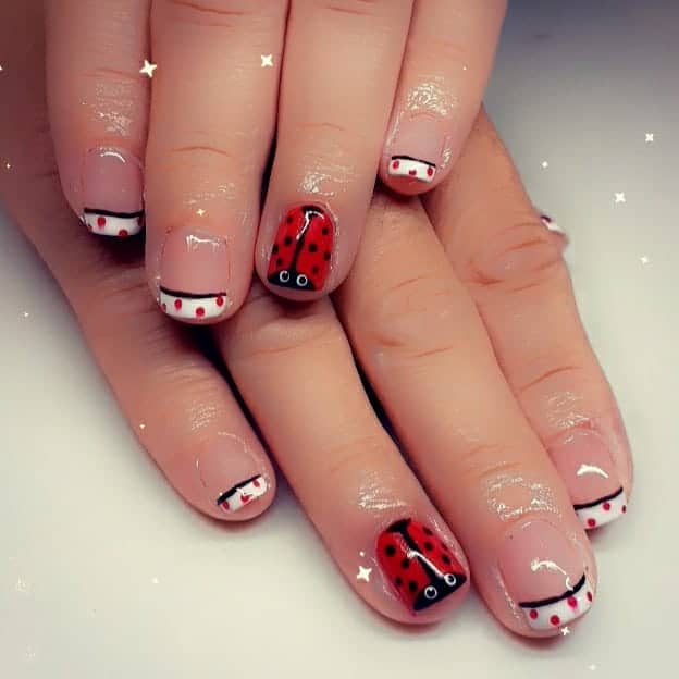 100+ Best Cute Nail Ideas for Kids (2023 Update) 36 Ladybug Nails for Kids 3