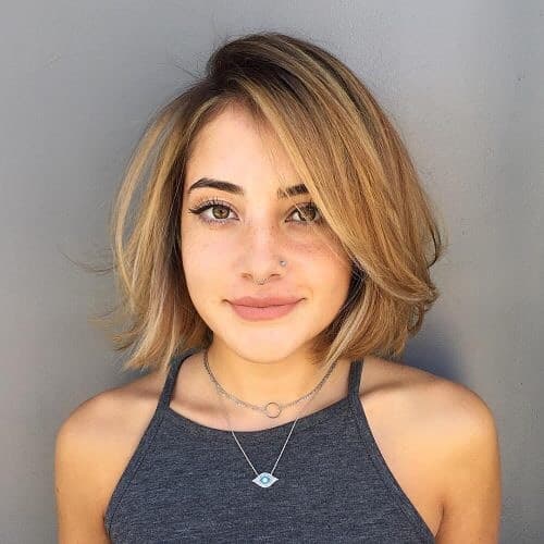 20+ Flattering Hairstyles To Make Your Nose Appear Smaller (2023 Update) 3 Layered Bob To Hide The Nose 2